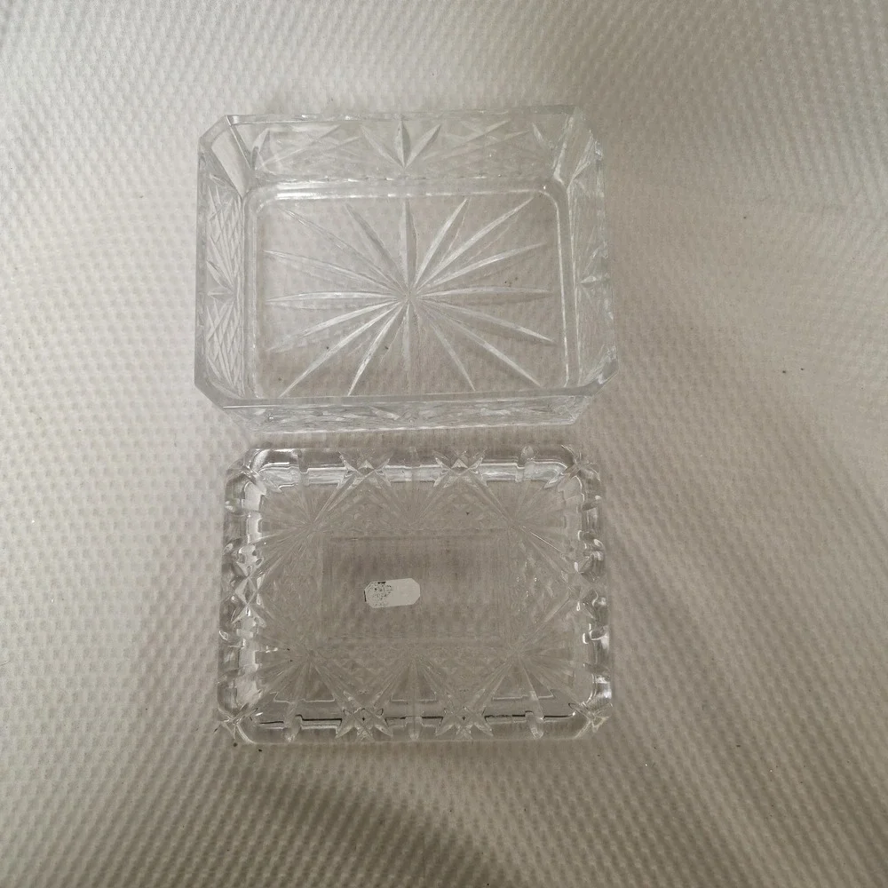JG Durand Cristal d'Arques France Fontenay Crystal Trinket Box 6.5 x 5 x3 Vanity